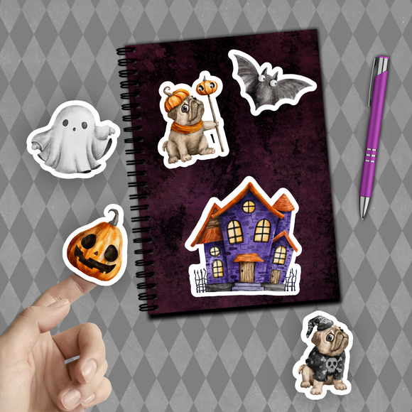 Halloween Stickers/ Halloween Town Collection C Laptop Decal, Planner, Journal Vinyl Sticker Pack