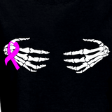 Halloween Skeleton Hands Breast Cancer Ribbon Shirt/ Skeleton Hands Across Chest With Pink Breast Cancer Ribbon/ Funny Halloween Women's Shirt