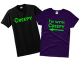 Halloween Couple Shirts/ Creepy/ I’m With Creepy Halloween Matching Couple T-Shirts/ Couple Costume T-Shirt/ I’m With Shirts