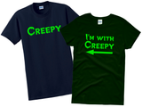 Halloween Couple Shirts/ Creepy/ I’m With Creepy Halloween Matching Couple T-Shirts/ Couple Costume T-Shirt/ I’m With Shirts