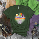Happy Halloween Ghost Shirt/ Orange Purple Foil Letter Balloons T-Shirts