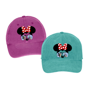 Disney Hat/ Minnie Mouse Sunglasses Hat/ Disney Cinderella’s Castle With Mickey Baseball Hat / Disney Vacation Minnie Bow Silhouette Cap