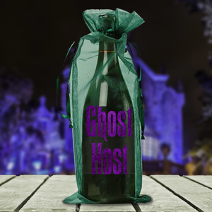 Disney Haunted Mansion Wine Gift Bag/ Ghost Host Purple Metallic Organza Wine Tote Bag