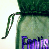 Disney Haunted Mansion Wine Gift Bag/ Foolish Mortal Purple Metallic Organza Wine Tote Bag