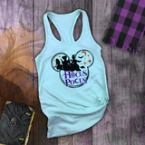 Halloween Hocus Pocus 2 Tanks/ Sanderson Sisters Mickey Mouse Metallic Purple And Orange Disney Vacation Tank Top