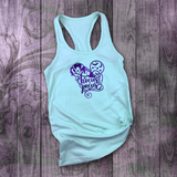 Hocus Pocus Tanks/ Sanderson Sisters Metallic Purple Mickey Mouse Broom, Bats And Stars Disney Halloween Vacation Tank Top