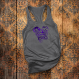 Hocus Pocus Tanks/ Sanderson Sisters Metallic Purple Mickey Mouse Broom, Bats And Stars Disney Halloween Vacation Tank Top