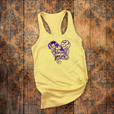 Hocus Pocus Tanks/ Sanderson Sisters Metallic Purple Mickey Mouse Broom, Bats And Stars Disney Halloween Vacation Tank Top