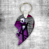Jack And Sally Heart Keychain/ Nightmare Before Christmas Keychain/ Jack And Sally Couple Split Heart Key Charms