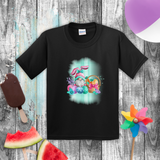 Easter Kids Shirts/ Easter Bunny Gnome With Wicker Basket And Eggs Children T shirts