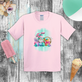 Easter Kids Shirts/ Easter Bunny Gnome With Wicker Basket And Eggs Children T shirts
