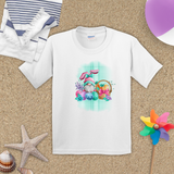 Easter Kids Shirts/ Easter Bunny Gnome With Wicker Basket And Eggs Children T shirts