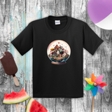 Valentine Kids Shirts/ Valentines Day Watercolor Village Snowglobe Children T Shirts