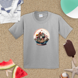 Valentine Kids Shirts/ Valentines Day Watercolor Village Snowglobe Children T Shirts