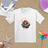 Valentine Kids Shirts/ Valentines Day Watercolor Village Snowglobe Children T Shirts