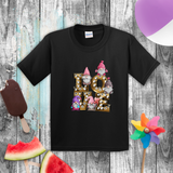 Valentine Kids Shirts/ Cute Valentines Day Watercolor Gnomes On LOVE Marquee Letter Cinema Lights Children T Shirts