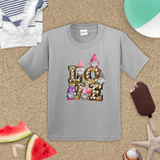 Valentine Kids Shirts/ Cute Valentines Day Watercolor Gnomes On LOVE Marquee Letter Cinema Lights Children T Shirts