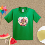 Valentine Kids Shirts/ Valentines Day Watercolor Village Heart Glass Snowglobe Children T Shirts