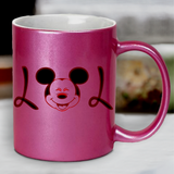 Disney Mickey Mouse Coffee Mug / LOL Mickey Pearl Metallic Coffee Lover Mug / Disney Mickey Laughing Out Loud Coffee Mug Gift