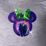 Maleficent Minnie Mouse Glitter Girls Shirt/ Disney Glitter Maleficent Shirt/ Halloween Maleficent And Green Fire Minnie Bow Glitter Shirt