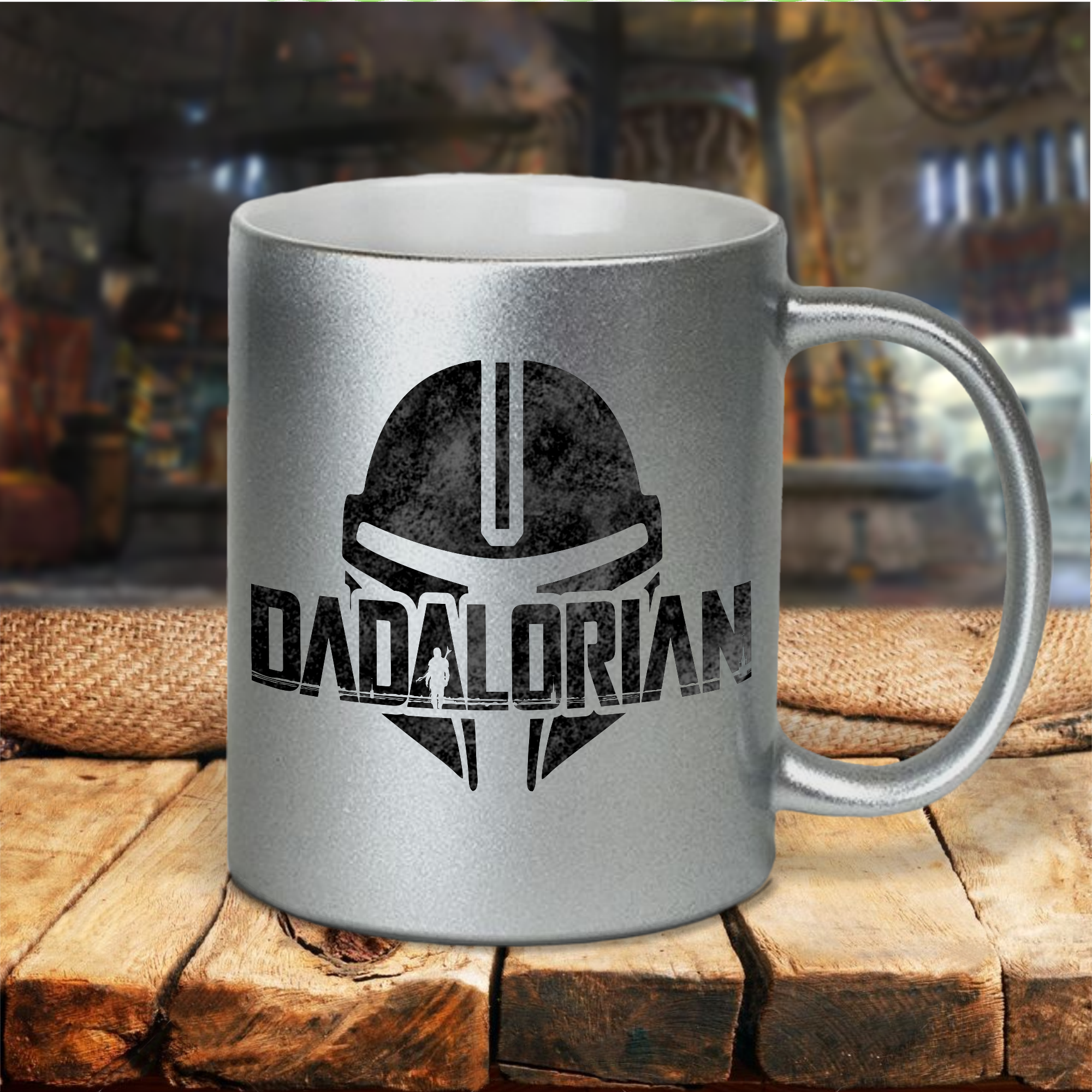 Mandalorian Dadalorian Mug/ Star Wars Dad Father's Day Silver Coffee M –  Jin Jin Junction