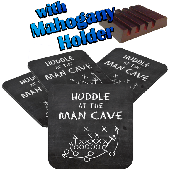 Man Cave Football Chalkboard Coaster Set Gift/ Beer Coasters/ Chalk Talk Playbook/ Funny Man Cave Coaster/ Football Coasters/ Gifts For Him