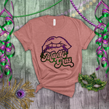 Mardi Gras Shirts/ New Orleans NOLA Purple, Green Lips and Beads Carnival Party T shirts