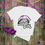 Mardi Gras Shirts/ New Orleans NOLA Purple, Green Lips and Beads Carnival Party T shirts