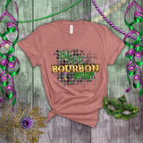 Mardi Gras Shirts/ New Orleans Take Me To Bourbon Street Purple Argyle Cinema Letter Lights Party T shirts