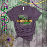Mardi Gras Shirts/ New Orleans Take Me To Bourbon Street Purple Argyle Cinema Letter Lights Party T shirts