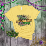 Mardi Gras Shirts/ New Orleans Take Me To Bourbon Street Purple Argyle Cinema Letter Lights Party T shirts