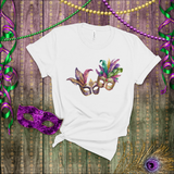 Mardi Gras Shirts/ New Orleans NOLA Purple, Green Watercolor Face Masks Carnival Party T shirts
