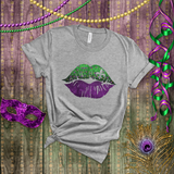 Mardi Gras Shirts/ New Orleans NOLA Purple, Green Watercolor Lips With Fleur De Lis T shirts