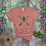 Mardi Gras Shirts/ New Orleans NOLA Purple, Green Arrows Argyle Fleur De Lis T shirts