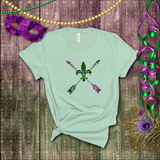 Mardi Gras Shirts/ New Orleans NOLA Purple, Green Arrows Argyle Fleur De Lis T shirts