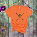 Mardi Gras Shirts/ New Orleans NOLA Purple, Green Arrows Argyle Fleur De Lis T shirts