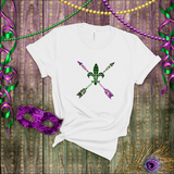 Mardi Gras Shirts/ New Orleans NOLA Purple, Green Arrows Argyle Fleur De Lis T shirts