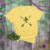 Mardi Gras Shirts/ New Orleans NOLA Purple, Green Arrows Argyle Fleur De Lis T shirts