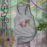Mardi Gras Tanks/ New Orleans NOLA Purple, Green Watercolor Face Masks Carnival Party Tank Tops