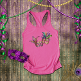 Mardi Gras Tanks/ New Orleans NOLA Purple, Green Watercolor Face Masks Carnival Party Tank Tops