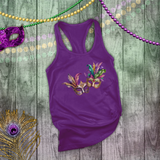 Mardi Gras Tanks/ New Orleans NOLA Purple, Green Watercolor Face Masks Carnival Party Tank Tops