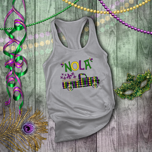 Mardi Gras Tanks/ New Orleans NOLA Purple, Green, Yellow Argyle Vintage Truck Fleur De Lis Party Tank Tops