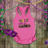 Mardi Gras Tanks/ New Orleans NOLA Purple, Green, Yellow Argyle Vintage Truck Fleur De Lis Party Tank Tops