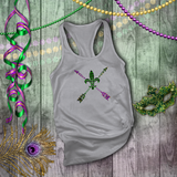 Mardi Gras Tanks/ New Orleans NOLA Purple, Green Arrows Argyle Fleur De Lis Tank Tops