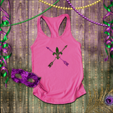 Mardi Gras Tanks/ New Orleans NOLA Purple, Green Arrows Argyle Fleur De Lis Tank Tops