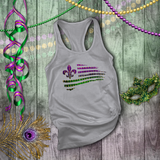 Mardi Gras Tanks/ New Orleans NOLA Fleur De Lis Purple, Green Flag Tank Tops