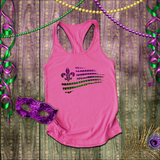 Mardi Gras Tanks/ New Orleans NOLA Fleur De Lis Purple, Green Flag Tank Tops