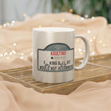 Cinema Sign Mug/ Funny Adulting One Star Review Cinema Marquee Sign Pearl Metallic Silver Gold Coffee Mug Gift Idea