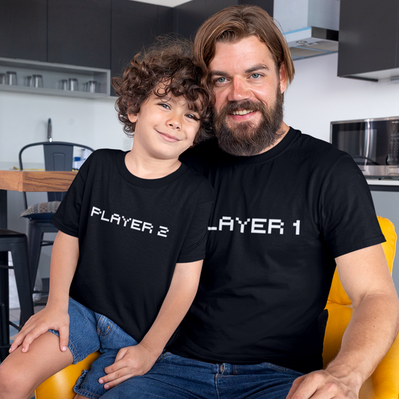 Player 1, 2, 3, 4 Shirts/ Matching Gamer Family T-Shirts/ Father