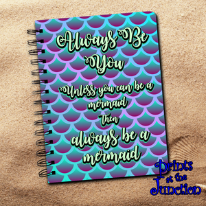 Mermaid Notebook/ Mermaid Beach Spiral Journal Gift/ Mermaid Quote Diary Notebook/ Mermaid Life Writing Journal Gift/ Inspirational Diary Gift